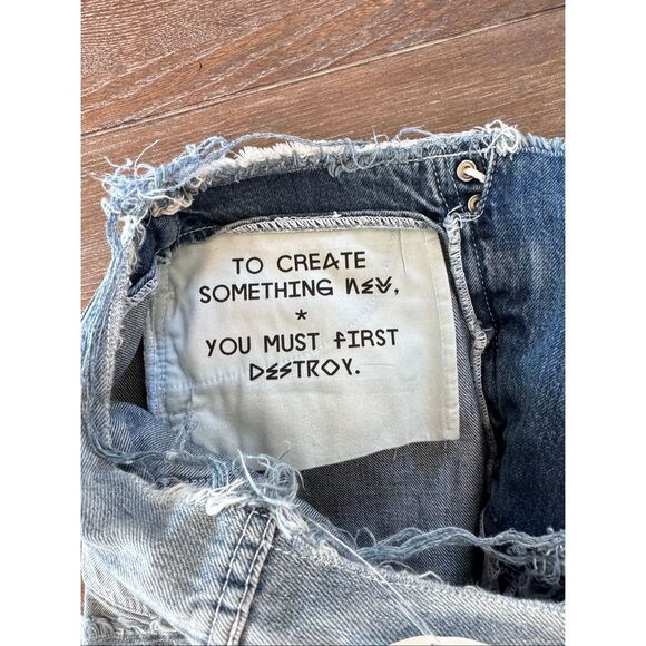 Unravel Project Lace Up Denim Shorts - Picture 3 of 7